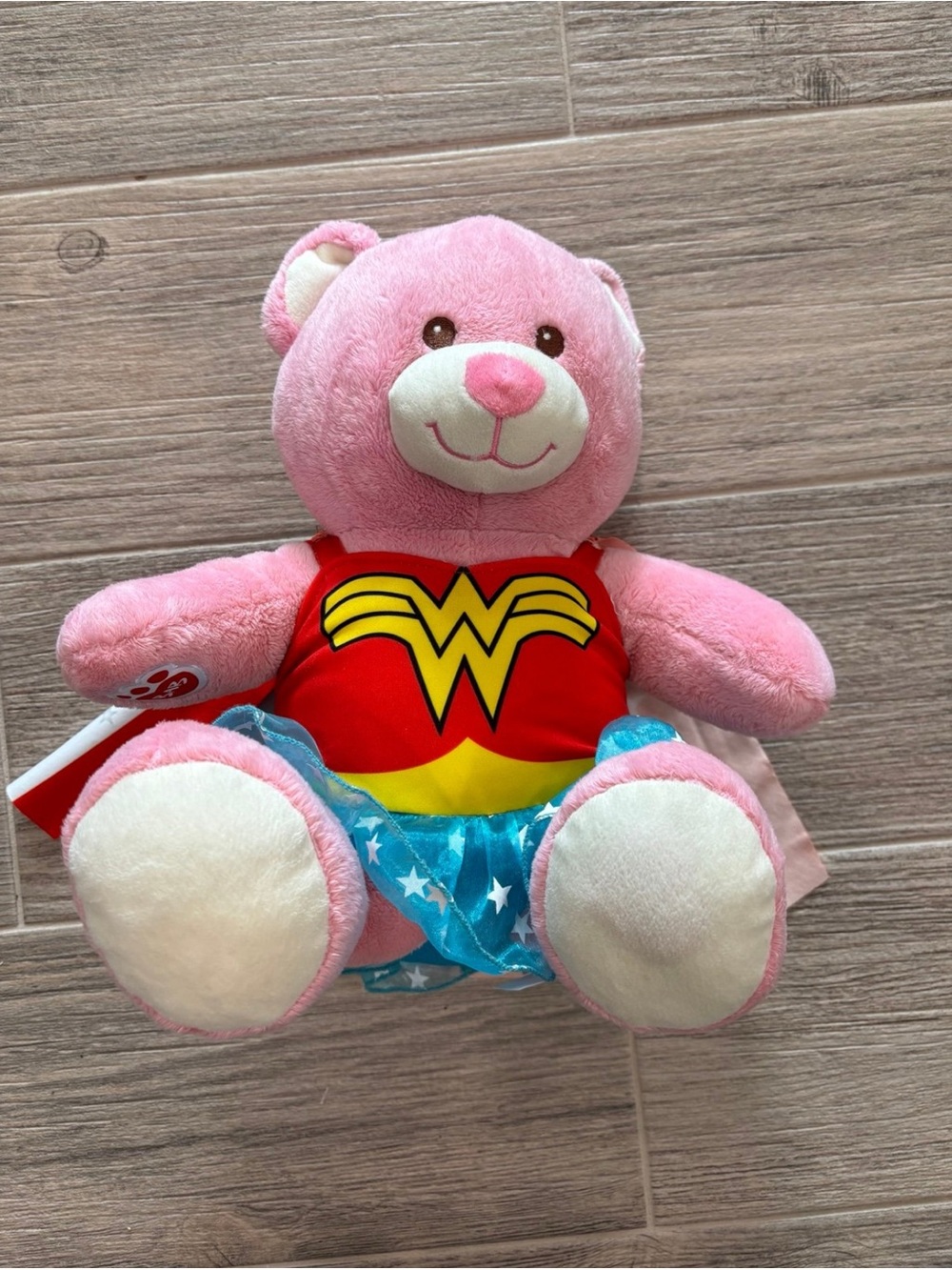 Build a Bear Pink Bear with Wonder Woman Outfit RARE Hard to Find
